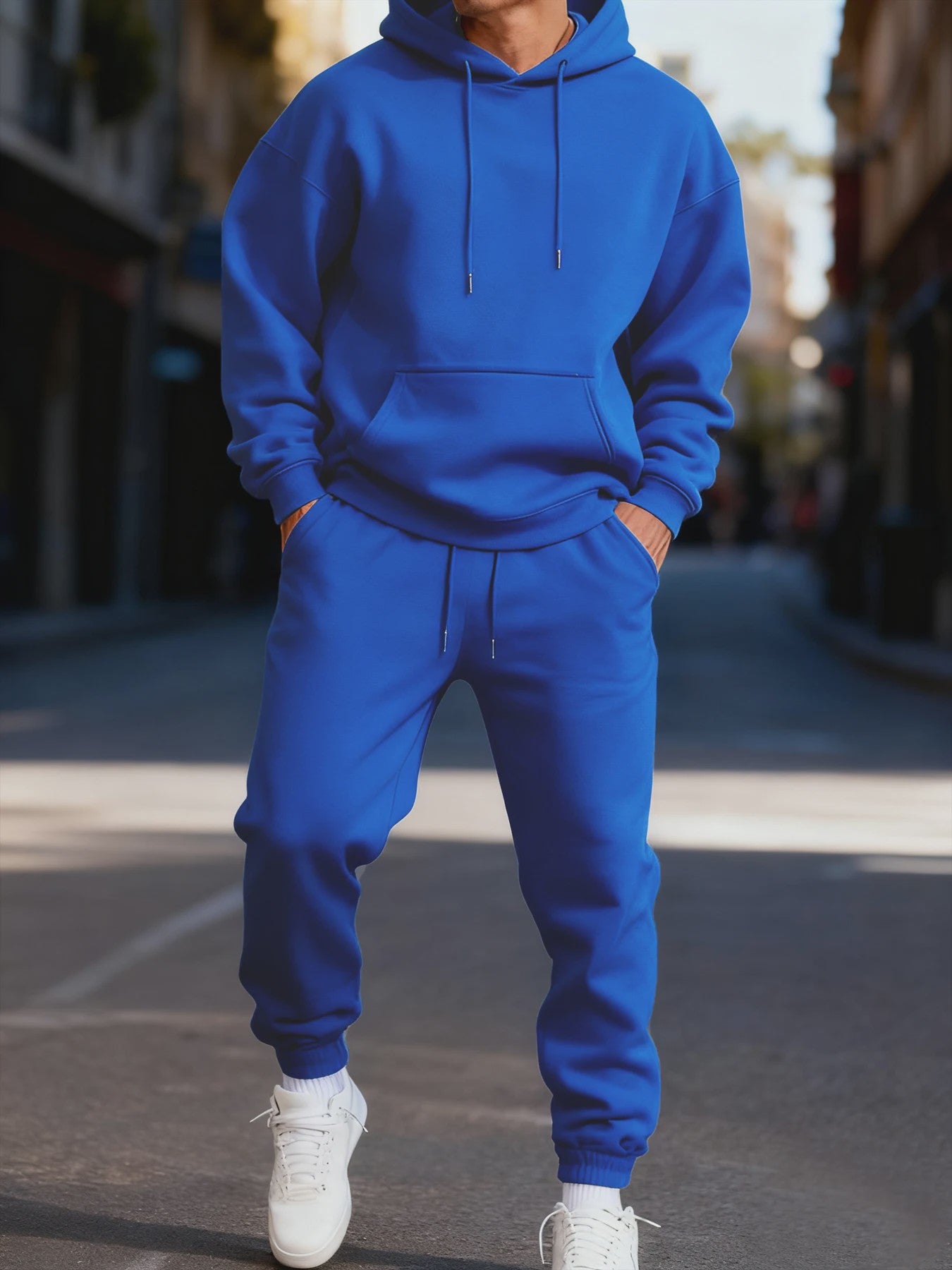 Unisex Fleece Hoodie Set - Casual Sportkleding voor Heren & Dames