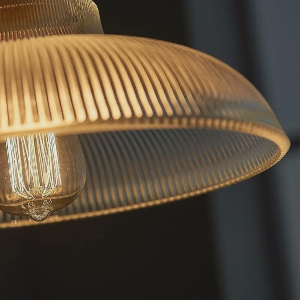 Nordic Groene Glazen Hanglamp - Stijlvolle Plissé Design Verlichting