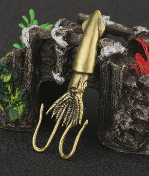 Antieke Messing Pijlinktvis Decoratie - Retro Koperen Miniatuur Beeldje