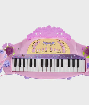 Homcom Children's Electronic Keyboard 32 Keys Microphone Light Sound Mp3 Karaoke