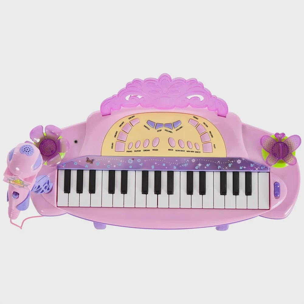 Homcom Children's Electronic Keyboard 32 Keys Microphone Light Sound Mp3 Karaoke