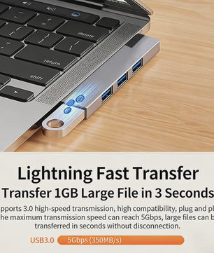 4-in-1 USB 3.0 Hub met 5Gbps Snelheid - Draagbare OTG Adapter