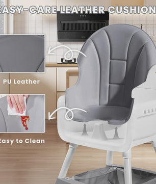 Draagbare Kinderstoel 4-in-1: Eten, Spelen & Converteren met Dubbele Plateaus en Speelgoedrek