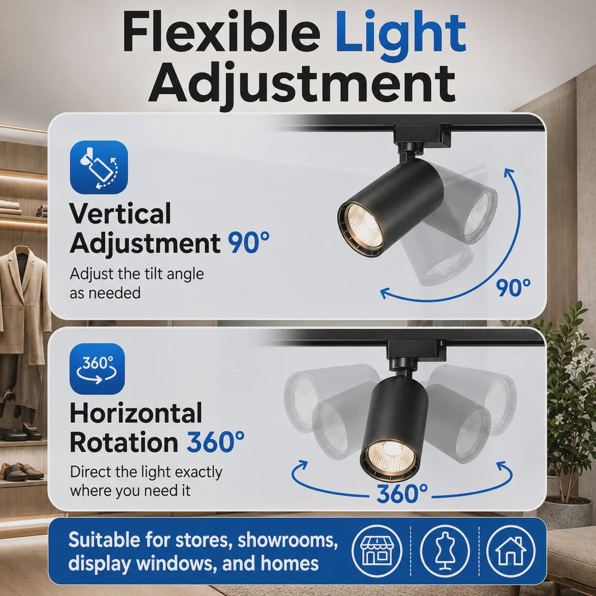 LED Railverlichting Set: 220V Plafondspots (12-40W) voor Woonkamer & Keuken