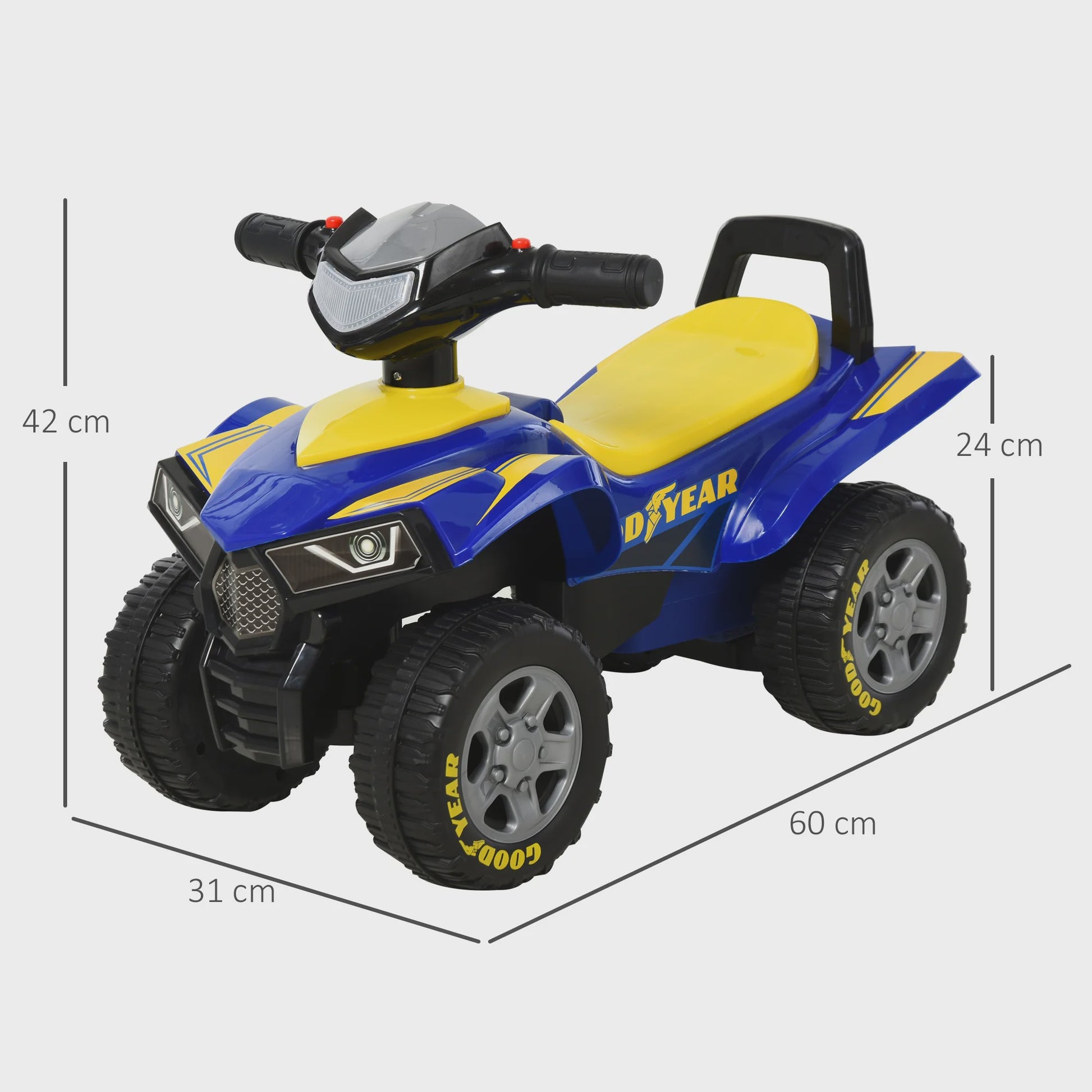 Kinder Quad Loopauto met Licht en Geluid - Blauw/Geel (18-36 maanden)