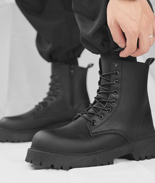 Unisex Leren Hoge Laarzen - Vier Seizoenen, Anti-slip & Comfortabel