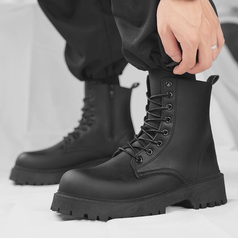 Unisex Leren Hoge Laarzen - Vier Seizoenen, Anti-slip & Comfortabel