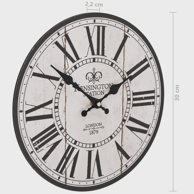 Vintage Londen Wandklok 30cm - Stijlvolle Klok voor Huis & Kantoor