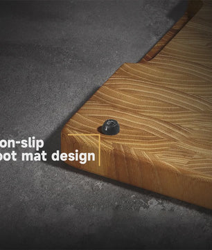 Grote Teak Houten Snijplank met Verborgen Handgrepen - Ideaal voor Vlees en Charcuterie