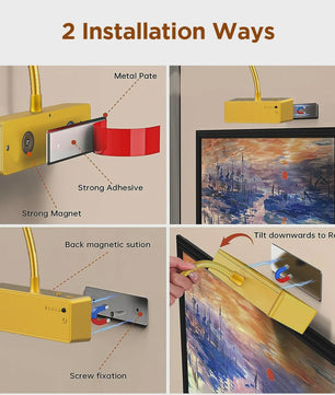 Gouden LED Wandlamp met Afstandsbediening - 3 Kleuren & Dimbaar