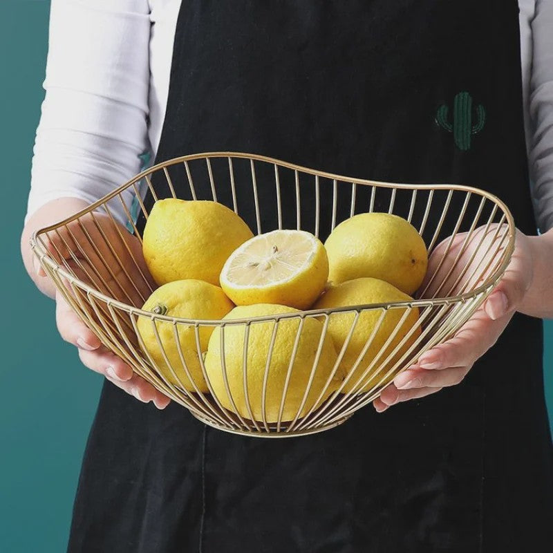 Stijlvolle Metalen Fruitmand - Nordic Design Opbergmand voor Snacks, Brood of Cosmetica