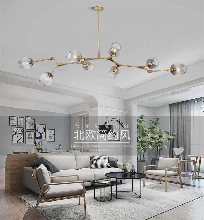 Moderne Moleculaire Plafondlamp - Nordic Stijl Glazen Hanglamp voor Woonkamer & Keuken