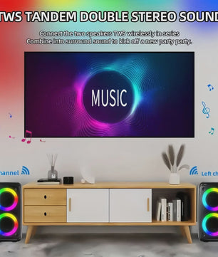 Draagbare Karaoke Bluetooth Speaker met Microfoon, FM Radio & LED Lichtshow