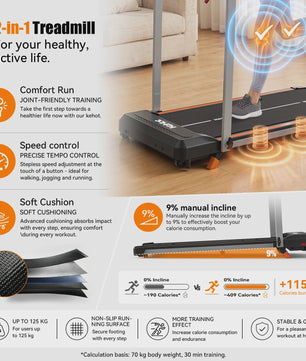 KeHot Opvouwbare Loopband met Bluetooth APP, 1-12 km/u, Incline, 125kg Capaciteit