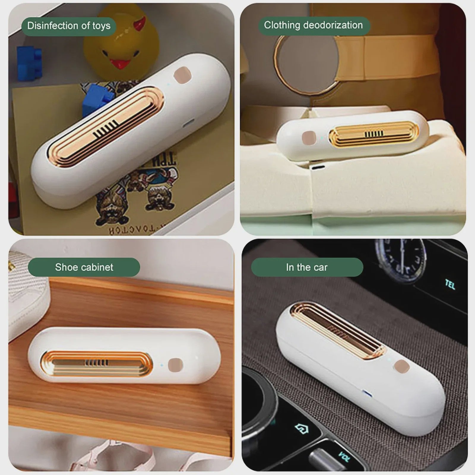 Luchtzuiveraar & Geurverwijderaar voor Koelkast, Auto & Toilet - USB Oplaadbaar