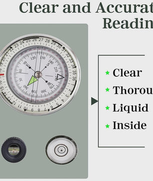 Waterdichte Tactische Kompas met Richtkijker, Karabijn & Pouch - Ideaal voor Militaire Wandelingen