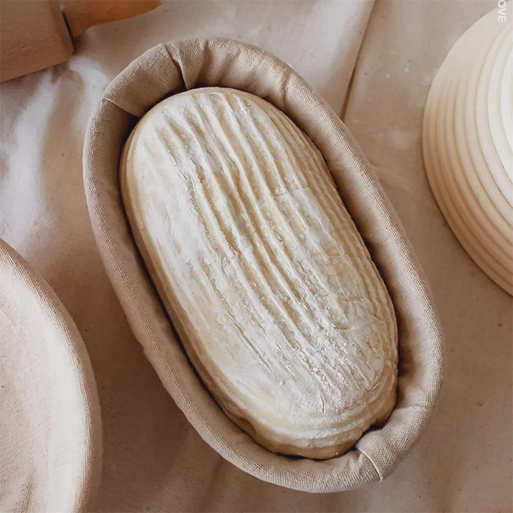Complete Banneton Broodrijsmand Set voor Zuurdesem - Inclusief Deegklopper, Broodmes en Schraper