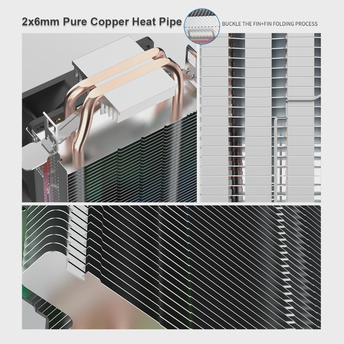 Ruix X2000 CPU Cooler: Stille Koeling met Rainbow RGB Ventilator & 2 Heatpipes