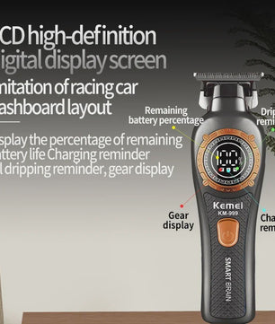 Kemei KM-999 Professionele Draadloze Trimmer met Digitaal Display