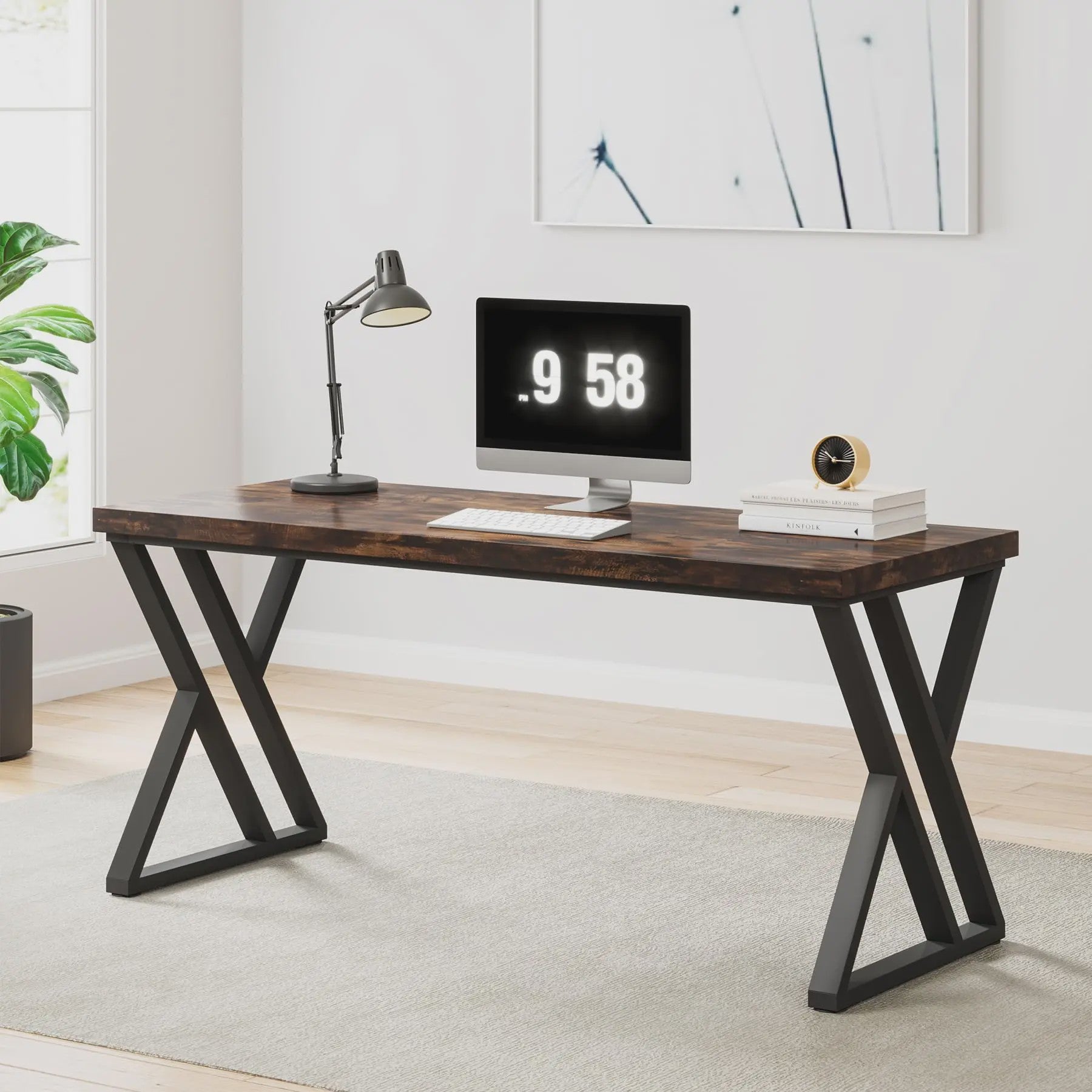 Modern 140cm Bureau met Z-Poot - Robuust Computerbureau voor Thuiswerken