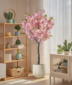 Realistische Kunst Cherry Blossom Boom - Roze Zijde Bloesems - 120cm of 150cm - Verstelbare Takken - Moderne Pot