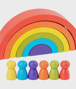 Houten Regenboog Stapel- en Balansspeelgoed - Montessori Educatief Speelgoed voor Kinderen