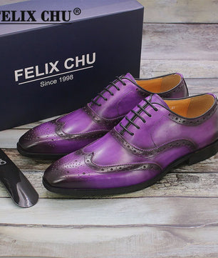 Handgemaakte Heren Leren Wingtip Oxford Schoenen - Klassiek & Formeel