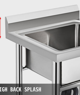 RVS Keuken Sink met 1 Compartiment - Handgemaakt & Duurzaam voor Horeca