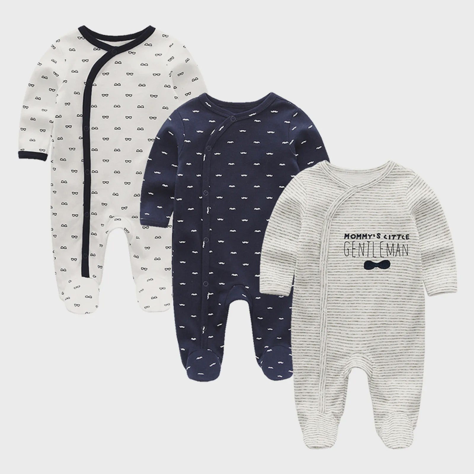 3-Pack Baby Rompers Unisex Katoen - Zacht & Comfortabel voor Pasgeborenen