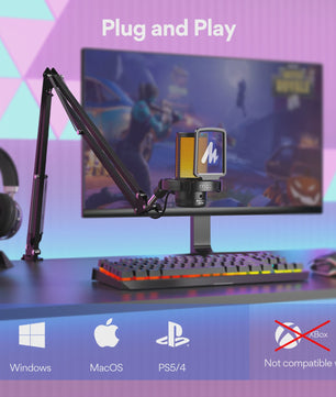 MAONO DGM20S USB Microfoon met RGB Verlichting en Ruisonderdrukking - Ideaal voor Streaming & Podcasts