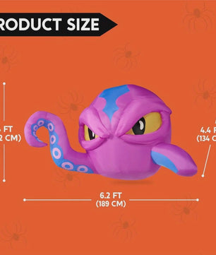 Opblaasbare Paarse Octopus 6.2 FT - Halloween Raamdecoratie & Tuindecoratie met LED