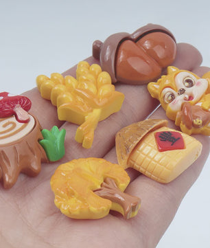 Herfst Cabochons: Eekhoorn, Tarwe & Meer - DIY Knutselaccessoires voor Kinderen
