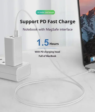 USB-C naar MagSafe 2 T-vorm Kabel voor MacBook Air/Pro - 1.8m Gevlochten Snellader
