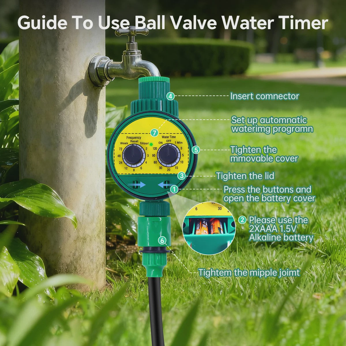 Automatische Tuinsproeier Timer - Slimme Waterregelaar voor Efficiënte Tuinirrigatie