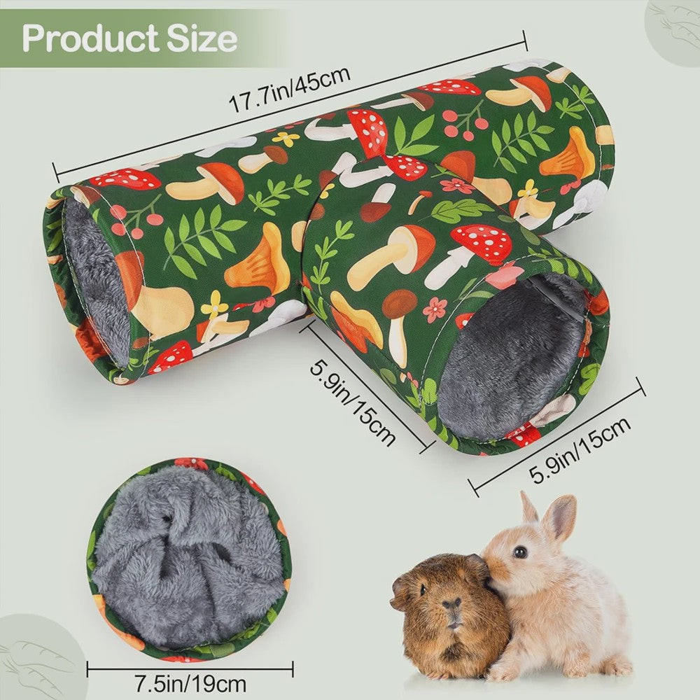 3-Weg Tunnel voor Kleine Huisdieren - Wasbaar & Opvouwbaar Speelgoed voor Konijn, Hamster & Cavia