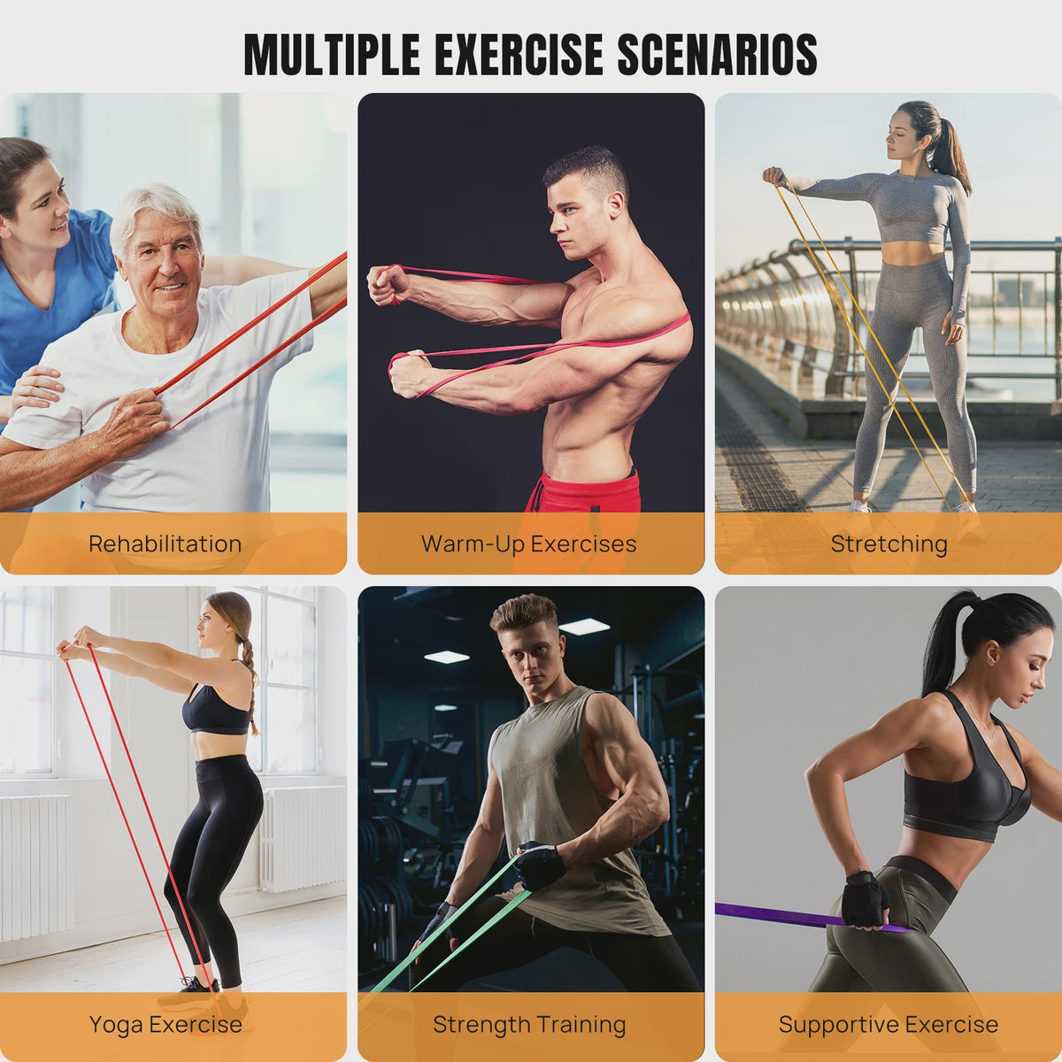 5-delige Weerstandsband Set: Krachttraining, Pull-ups & Yoga