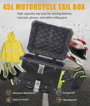 Universele Motor Topcase Aluminium Bagagekoffer - 45L/55L/65L - Quick-Lock
