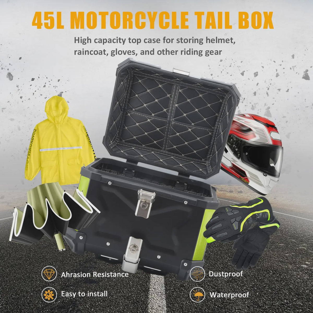 Universele Motor Topcase Aluminium Bagagekoffer - 45L/55L/65L - Quick-Lock