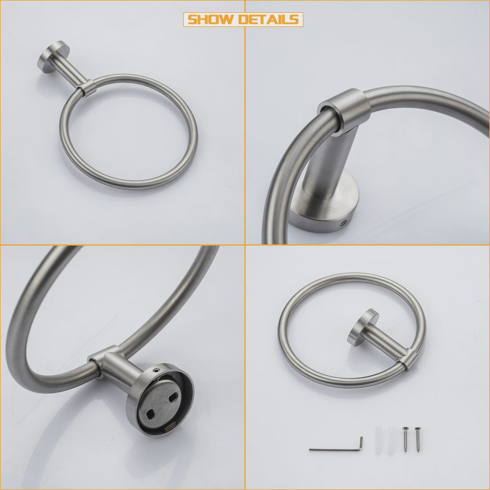Complete Badkamer Accessoires Set - Zwart & Geborsteld Staal