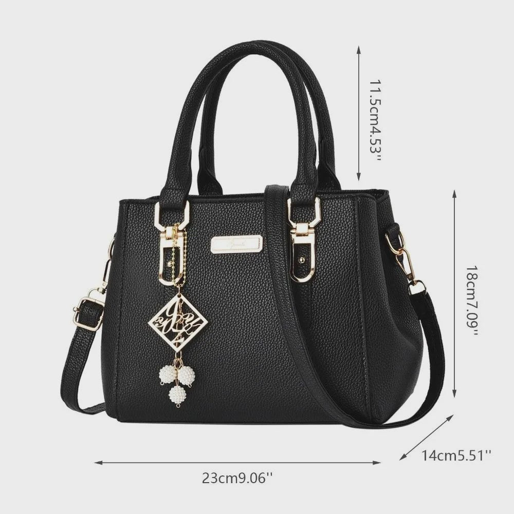 Luxe Leerlook Handtas Dames met Grote Capaciteit en Afneembare Schouderband
