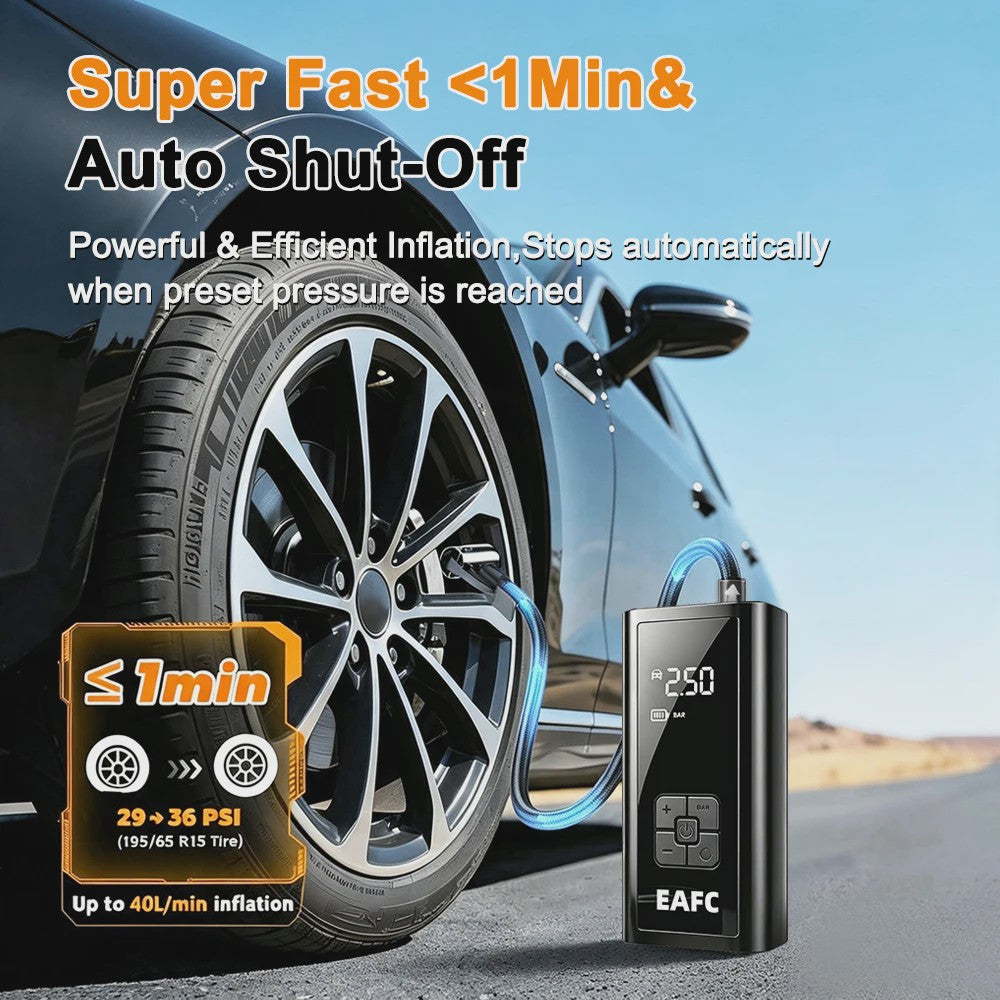 Draadloze Digitale Bandenpomp 4000mAh - Auto, Motor, Fiets & Ballen - Met LED & SOS Functie