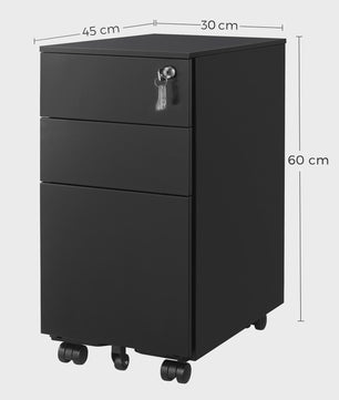 Mobiel Archiefkastje met 3 Lades - 45x30x60 cm - Voorgemonteerd