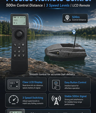D50B Carbon Fiber GPS Voerboot met Dubbele 15600mAh Batterij - Krachtige RC Visboot