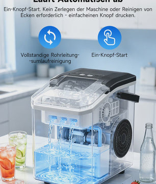 Bogseth Draagbare IJsmachine voor aanrecht - Snel ijs (6 min), 12kg/dag, Zelfreinigend, Compact