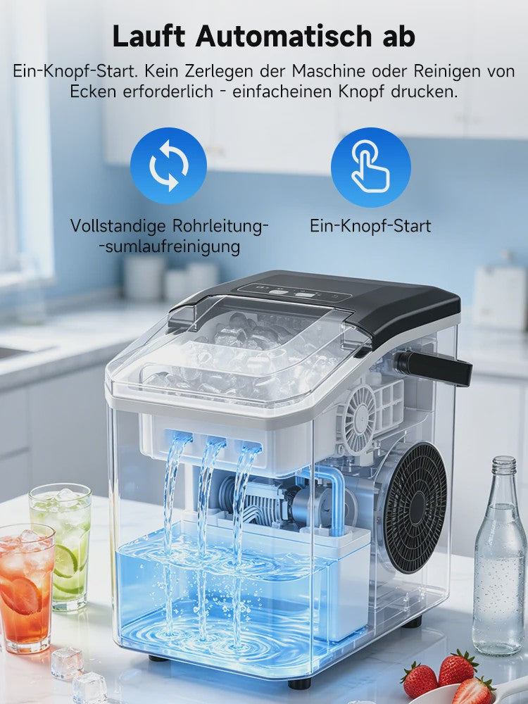 Bogseth Draagbare IJsmachine voor aanrecht - Snel ijs (6 min), 12kg/dag, Zelfreinigend, Compact