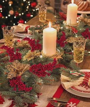 50 Kerst Takken met Kunstmatige Rode Bessen - Feestelijke Decoratie voor Kerstboom & Huis