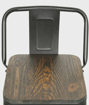 Set van 4 Metalen Barkrukken met Rugleuning - 84 cm Hoog - Stapelbaar - Vintage/Industriële Stijl