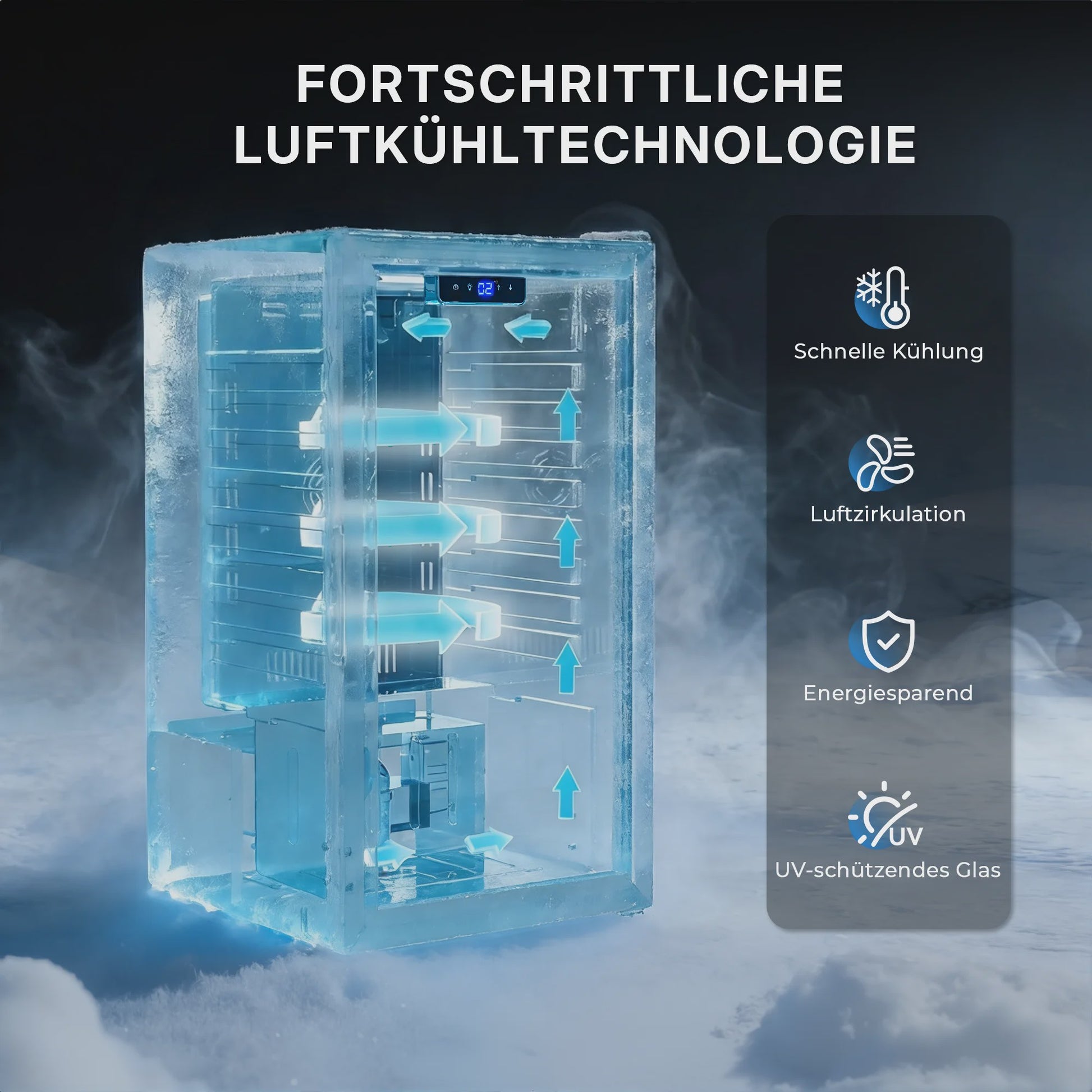 89L Drankenkoelkast met No Frost, Dubbel Glas & Omkeerde Deur - Energieklasse B