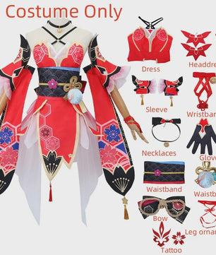 Honkai Star Rail Sparkle Cosplay Kostuum Set - Compleet met Pruik & Masker voor Dames