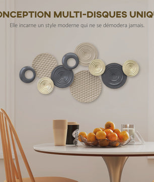 Moderne 3D Metaal Wanddecoratie Multi Disc - Wrought Iron Huisdecoratie
